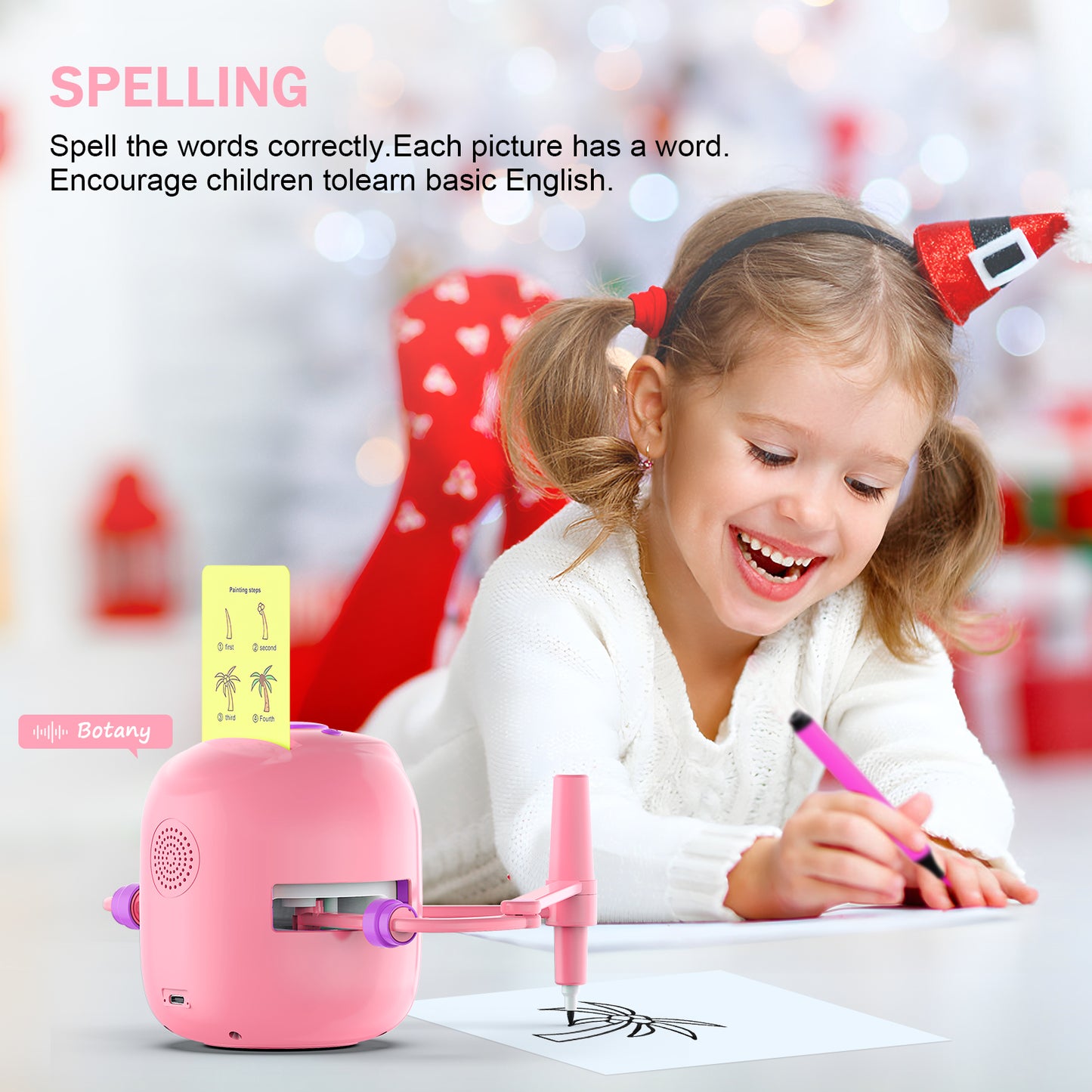 CYJIBE Kids Drawing Robot with Flashcards & Markers