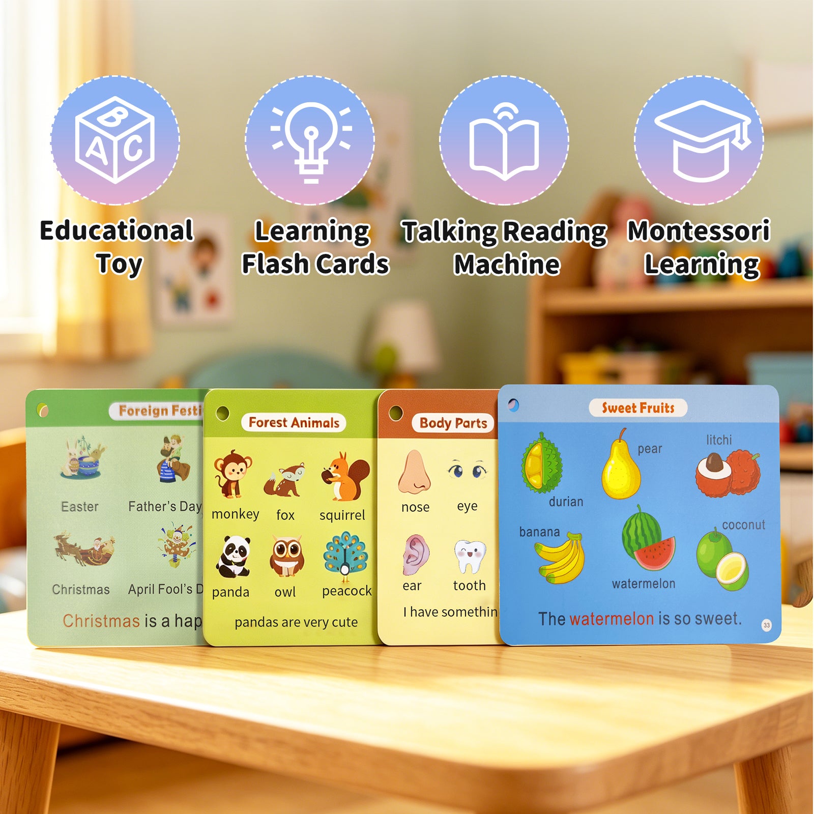 Kids Squirrel Reading Pen & Flashcard Learning Toy
