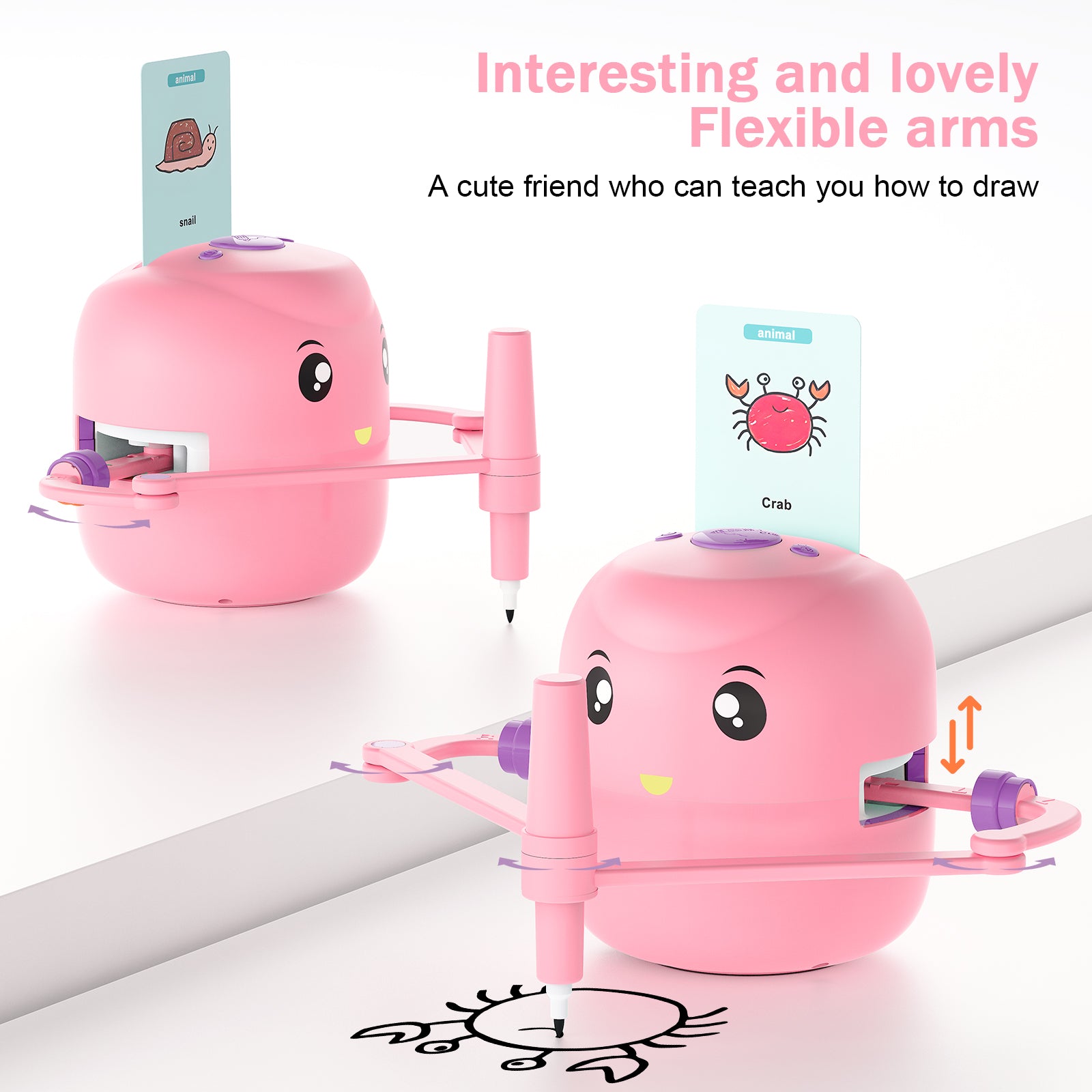 CYJIBE Kids Drawing Robot with Flashcards & Markers