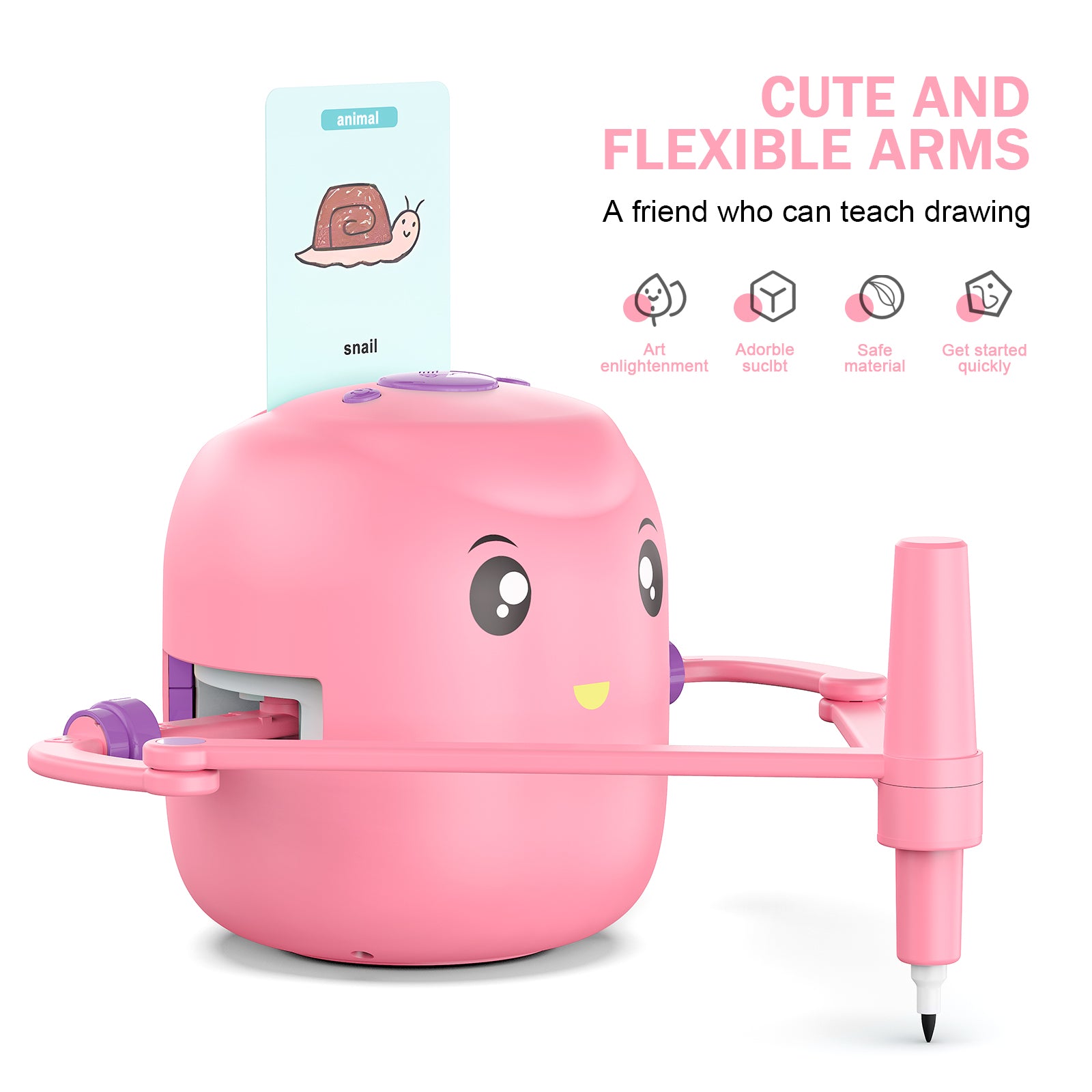 CYJIBE Kids Drawing Robot with Flashcards & Markers
