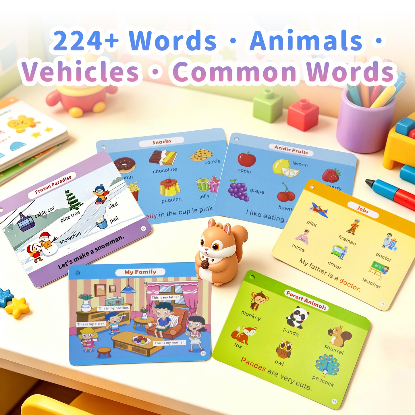 CYJBE Squirrel Talking Flash Cards