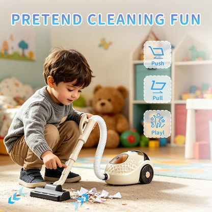 Kids Pretend Play Vacuum Toy with Light Suction & Sounds