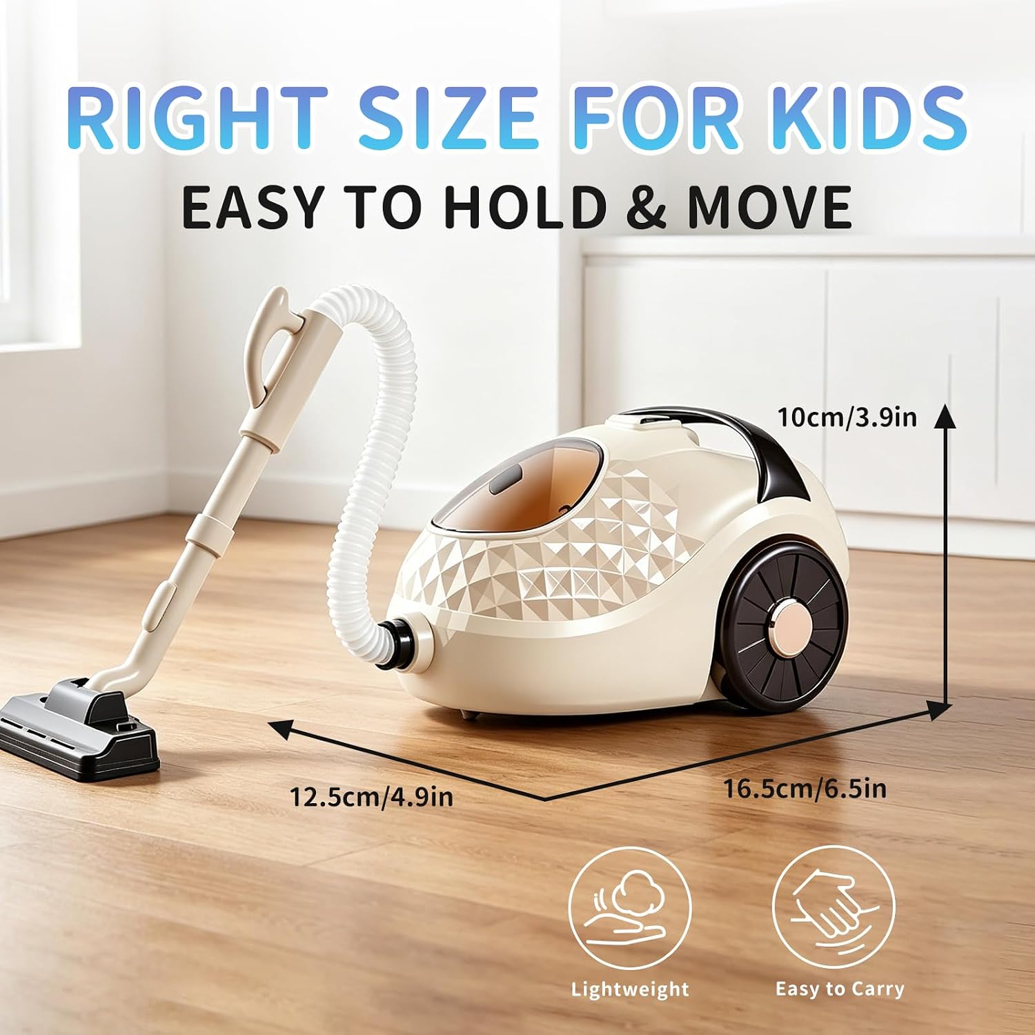 Kids Pretend Play Vacuum Toy with Light Suction & Sounds