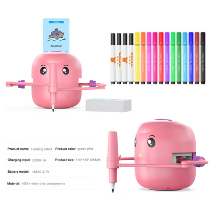 CYJIBE Kids Drawing Robot with Flashcards & Markers