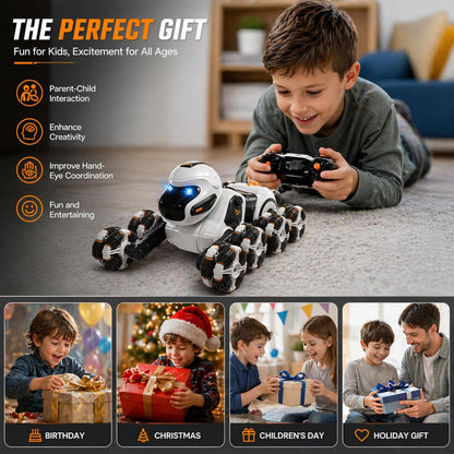 8WD RC Stunt Car with 360° Rotation, Spray & LED