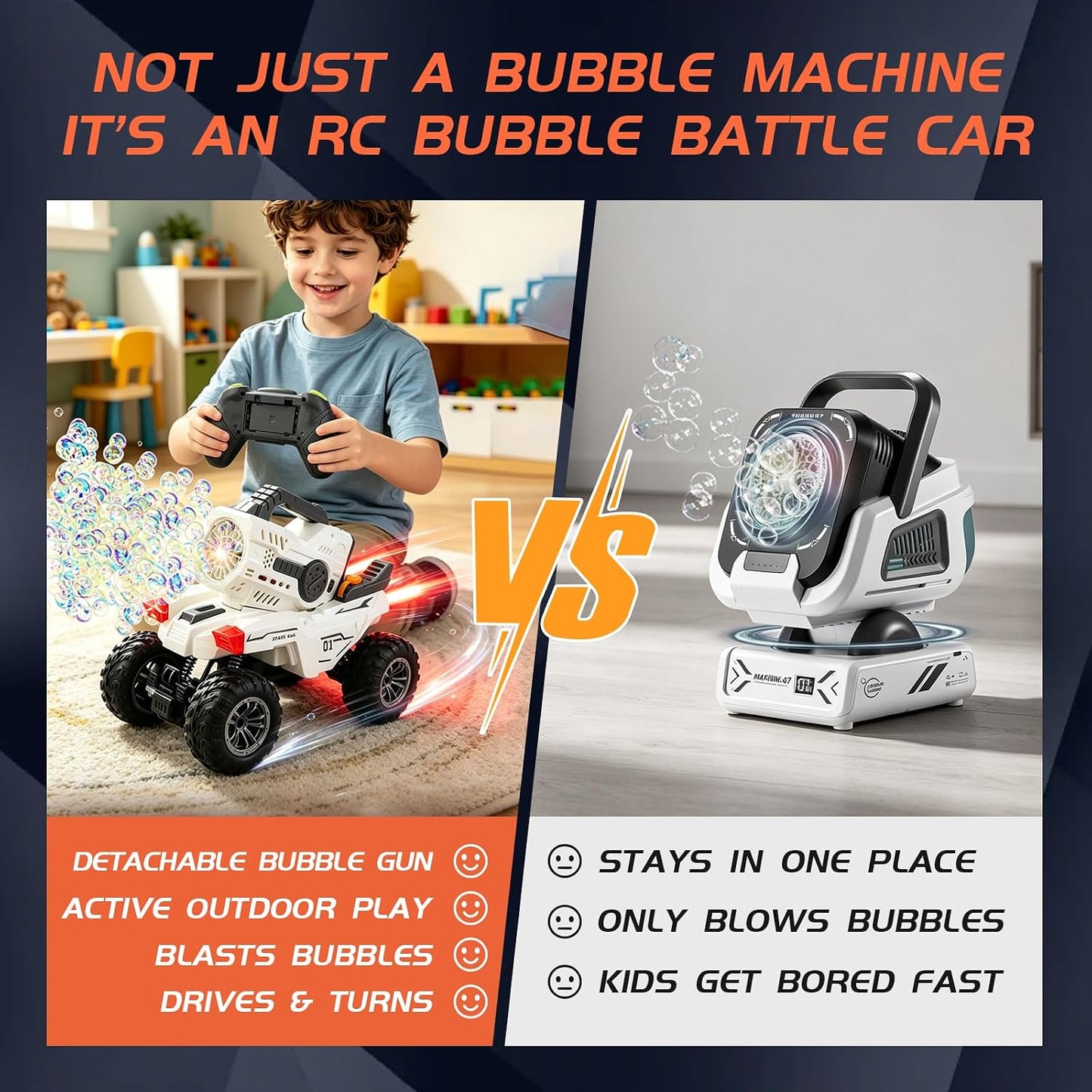 RC Bubble Car with Detachable Blaster
