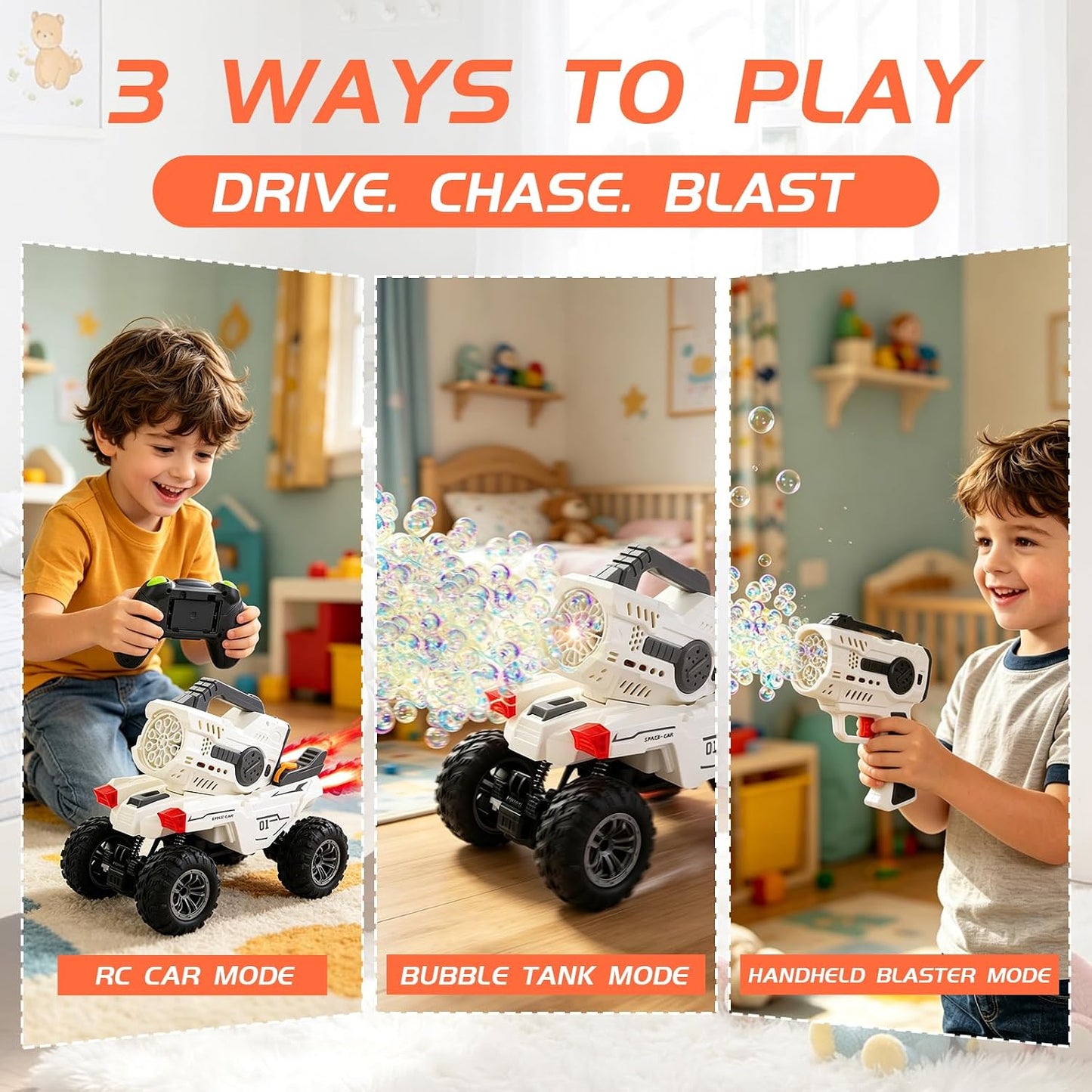 RC Bubble Car with Detachable Blaster